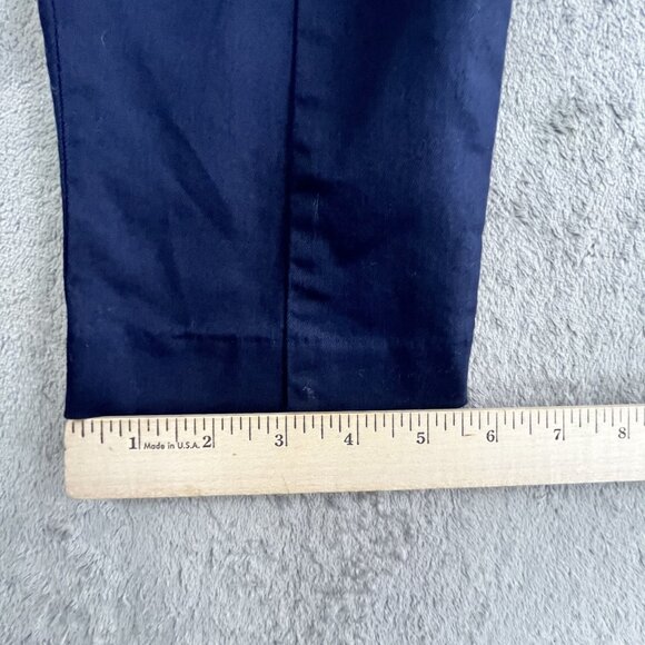 H&M Skinny Pants Womens 14 Navy Blue Super Stretch Ankle Slit High Elasticity - Picture 7 of 16